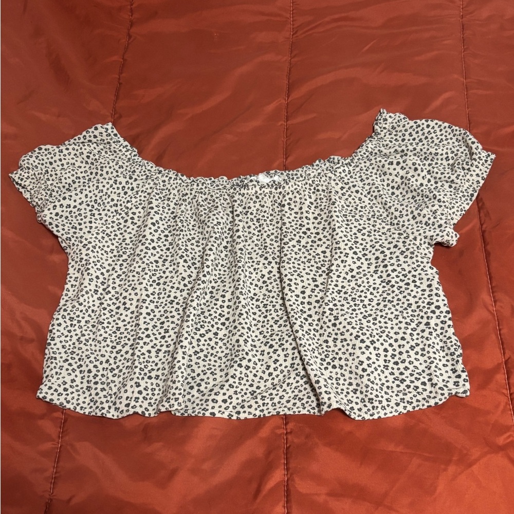 Women's Off-Shoulder Flower Print Top